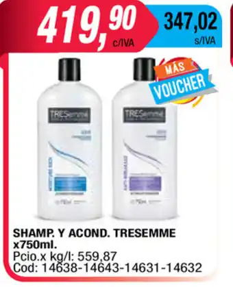 Maxiconsumo Shamp. Y Acond. Tresemme x 750 ml oferta