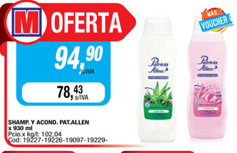 Maxiconsumo Shamp. Y Acond. Pat.Allen x 930 ml oferta