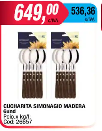 Maxiconsumo Cucharita Simonagio Madera 6und oferta