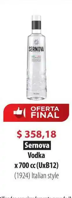Sernova Vodka Italian Style x 700cc