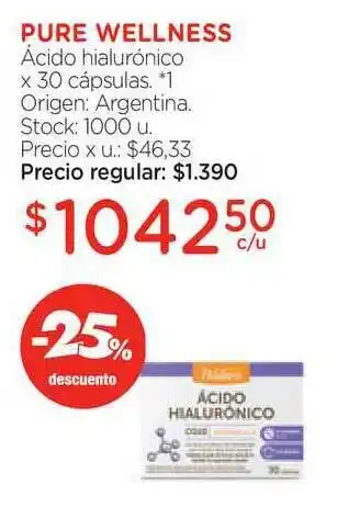 Farmacity Pure Wellness ácido Hialurónico -25% Descuento oferta