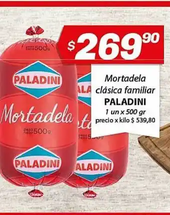 Almacor Paladini Mortadela Clásica Familiar 1 un x 500gr oferta