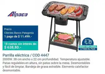 Banco Patagonia Alpaca Parrilla Eléctrica Cod 4447 oferta
