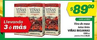 Almacor Viñas Riojanas Vino De Mesa Tetra Tinto 1000cc oferta