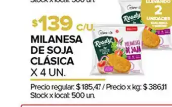 Disco Milanesa De Soja Clásica x 4un oferta