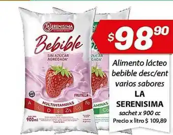 Almacor La Serenisima Alimento Lácteo Bebible Desc-ent Varios Sabores Sachet 900cc oferta