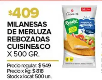 Disco Milanesas De Merluza Rebozadas Cuisine&co 500gr oferta