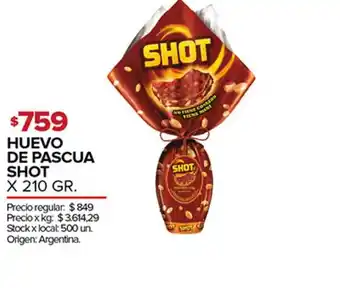 Disco Huevo De Pascua Shot 210gr oferta