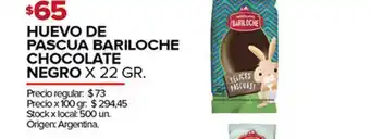 Disco Huevo De Pascua Bariloche Chocolate Negro 22gr oferta