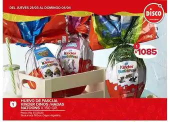 Disco Huevo De Pascua Kinder Dinos - Hadas Natoons 150gr oferta