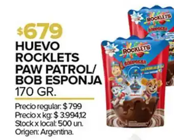 Disco Huevo Rocklets Paw Patrol-bob Esponja 170gr oferta