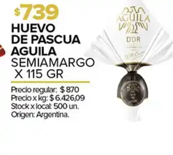 Disco Huevo De Pascua Aguila Semiamargo 115gr oferta
