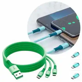 Frávega Cable usb tipo c 3 en 1 silicona 3a fingertime multicolor oferta