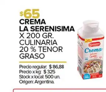 Disco Crema La Serenisima 200gr oferta