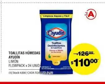 Atomo Conviene Toallitas Húmedas Ayudín Limón Flowpack oferta