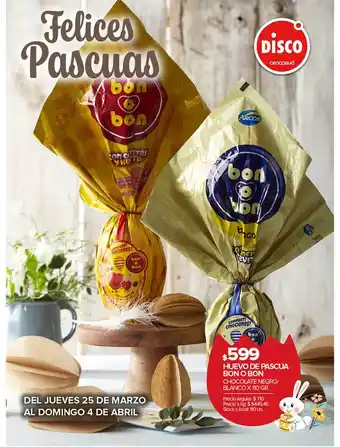 Disco Huevo De Pascua Bon O Bon Chocolate Negro-blanco oferta