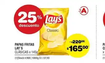 Atomo Conviene Lay's Papas Fritas Clásicas 145g oferta