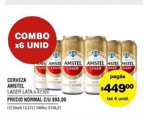 Atomo Conviene Cerveza Amstel Lager Lata 473cc oferta