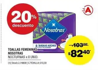 Atomo Conviene Nosotras Toallas Femeninas Nocturnas oferta