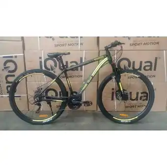 Garbarino Bicicleta iqual sport motion r29 cuadro aluminio freno mecánico. color negro y amarillo oferta