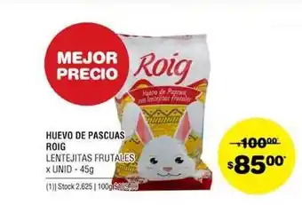 Roig Huevo De Pascuas Lentejitas Frutales 45g
