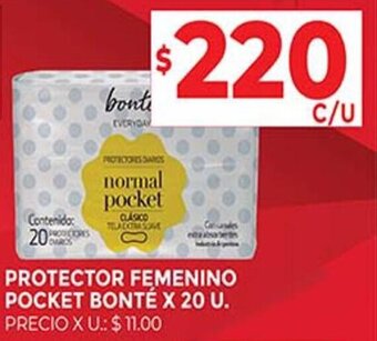 Supermercados DIA PROTECTOR FEMENINO POCKET BONTÉ X 20 U. oferta