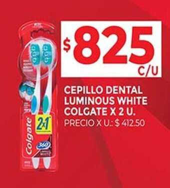 Supermercados DIA CEPILLO DENTAL LUMINOUS WHITE COLGATE X 2 U. oferta