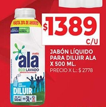Supermercados DIA JABÓN LÍQUIDO PARA DILUIR ALA X 500 ML. oferta