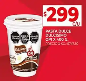 Supermercados DIA PASTA DULCE DULCISIMO OPI X 400 G. oferta