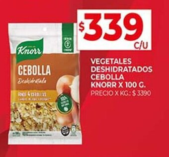 Supermercados DIA VEGETALES DESHIDRATADOS CEBOLLA KNORR X 100 G. oferta