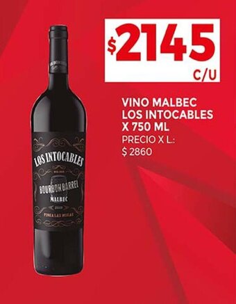 Supermercados DIA VINO MALBEC LOS INTOCABLES X 750 ML oferta