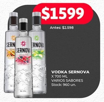 Supermercados Tadicor VODKA SERNOVA X 700 ML VARIOS SABORES oferta