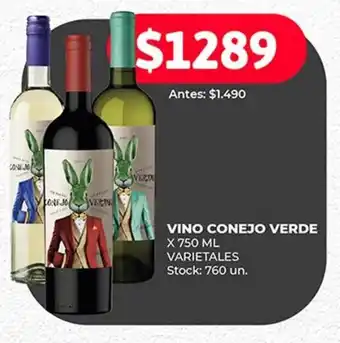 Supermercados Tadicor VINO CONEJO VERDE X 750 ML VARIETALES oferta