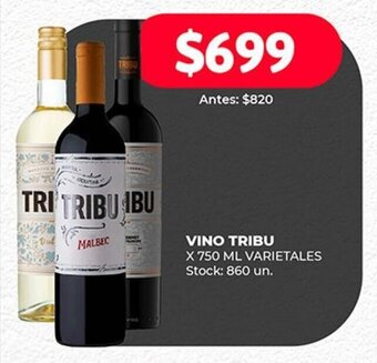 Supermercados Tadicor VINO TRIBU X 750 ML VARIETALES oferta