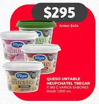 Supermercados Tadicor QUESO UNTABLE NEUFCHATEL TREGAR X 180 G VARIOS SABORES oferta