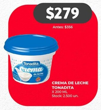 Supermercados Tadicor CREMA DE LECHE TONADITA X 200 ML oferta