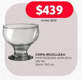 Supermercados Tadicor COPA RIGOLLEAU POSTRE/SIDRA NORUEGA 250 ML oferta