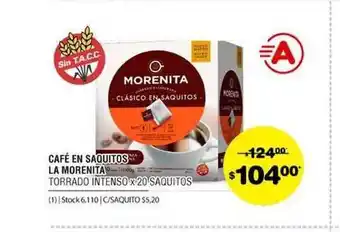 Atomo Conviene Café En Saquitos La Morenita Torrado Intenso oferta