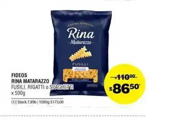 Atomo Conviene Rina Fideos Matarazzo Fusili, Rigatti O Spaghetti oferta