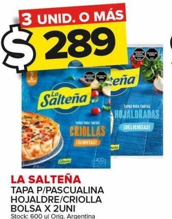 Carrefour Maxi Tapa p/pascualina la salteña x 2un oferta