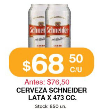 Supermercados Tadicor Schneider Cerveza Lata x 473cc oferta