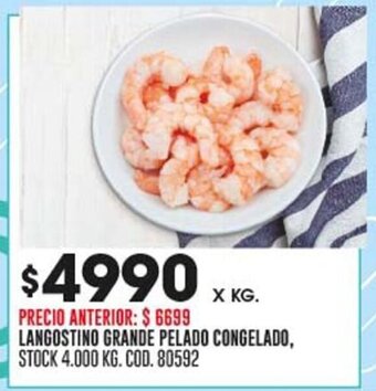 Coto LANGOSTINO GRANDE PELADO CONGELADO, X KG oferta