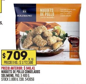Coto NUGGETS DE POLLO CONGELADOS SOLIMENO, PAQ. X 400 G. oferta