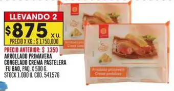 Coto ARROLLADO PRIMAVERA CONGELADO CREMA PASTELERA FU BAO, PAQ. X 500 G. LLEVANDO 2 oferta