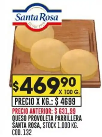 Coto QUESO PROVOLETA PARRILLERA SANTA ROSA, X 100 G. oferta
