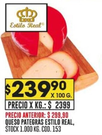 Coto QUESO PATEGRÁS ESTILO REAL, X 100 G. oferta