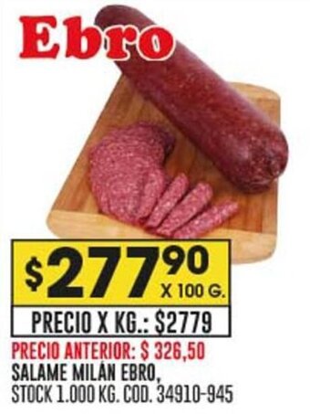 Coto SALAME MILÁN EBRO, X 100 G. oferta