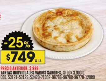 Coto TARTAS INDIVIDUALES VARIOS SABORES, X U. oferta
