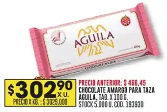 Coto CHOCOLATE AMARGO PARA TAZA AGUILA, TAB. X 100 G. oferta