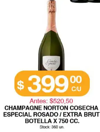 Supermercados Tadicor Champagne Norton Cosecha Especial Rosado/Extra Brut Botella x 750cc oferta